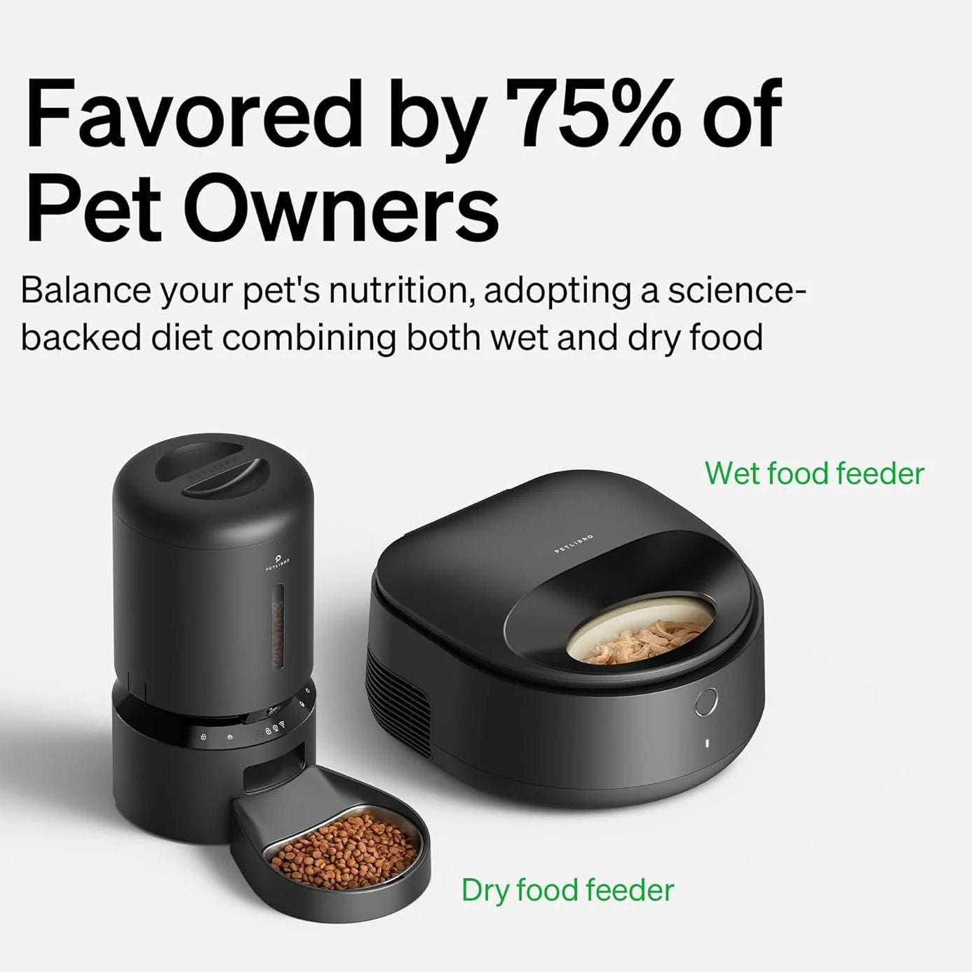 Polar Automatic Cat Feeder Wet Food Refrigerated APP Control,3 Days Freshness 3 Meals, Semiconductor Cooling&Quick Chills
